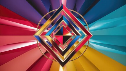 Poster - Vibrant Abstract Geometric Colorful Background Illustration