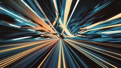 Fototapete - Vibrant Abstract Motion Dynamic Speed Blur Energetic HighVelocity Lines