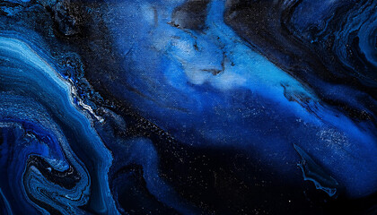 Wall Mural - Dark blue and black abstract background with grainy texture. Deep and rich tones.