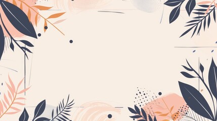 Poster - Abstract Simple Background with Organic Line Arts and Shapes for Social Media Posts, Covers, Prints, and Wallpaper Design
