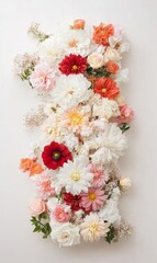 Poster - Elegant Floral Arrangement Featuring Vibrant Blooms, Sophisticated Decor on Light Background, Perfect for Floral-Themed Interiors