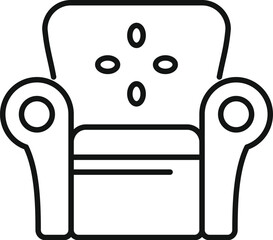 Poster - Simple black and white icon of an armchair with armrests, ideal for websites or apps related to interior design