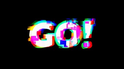 Poster - Colorful Distorted Text Saying Go In A Dynamic Digital Style Generative AI