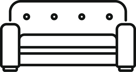 Poster - Simple outline icon representing a comfortable sofa ideal for interior design concepts