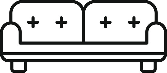 Poster - Simple line drawing of a sofa, perfect for representing furniture, comfort, and interior design concepts