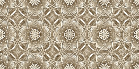 Poster - Elegant monochrome geometric pattern seamless background featuring intricate swirling shapes and subtle texture providing a sophisticated and modern visual atmosphere.