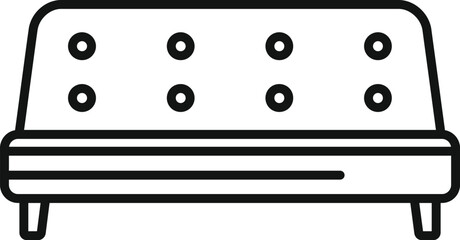 Poster - simple black and white line drawing of a futon in the sofa position, perfect for websites or apps