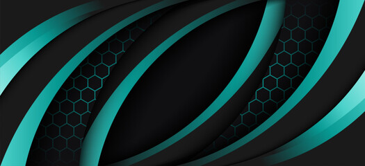 Poster - geometric abstract dark overlay layers background