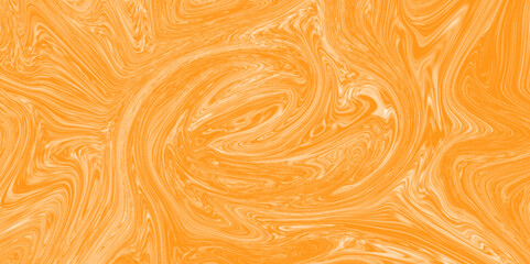 Wall Mural - Abstract orange liquid marble surfaces background design. ink backdrop with wavy pattern. modern background design with luxury cloth or liquid wave or wavy folds of grunge silk texture.