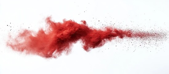 Leinwandbilder - Abstract design of a red powder cloud on a white background. with copy space image. Place for adding text or design