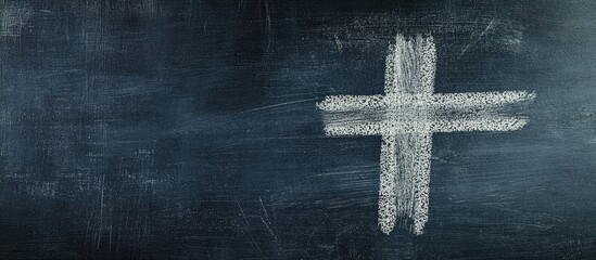 Poster - Chalk hashtag symbol drawn on the blackboard Copyspace horizontal layout