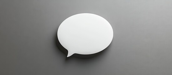 Aufkleber - A blank white speech bubble set against a gray background Room for text Top view. with copy space image. Place for adding text or design