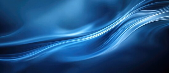 Fototapete - Abstract blue background featuring smooth lines and a touch of motion blur. with copy space image. Place for adding text or design