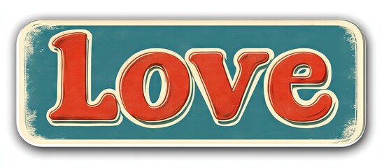 Poster - sticker featuring the word love. with copy space image. Place for adding text or design