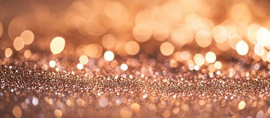 Canvas Print - Blurry textured background with shiny copper glitter. with copy space image. Place for adding text or design