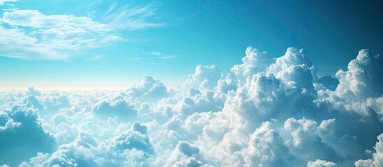 Aufkleber - Clear skies and beautiful clouds. with copy space image. Place for adding text or design