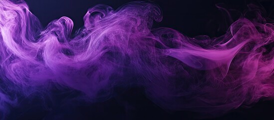 Fototapete - Abstract black background featuring purple smoke studio shot. with copy space image. Place for adding text or design