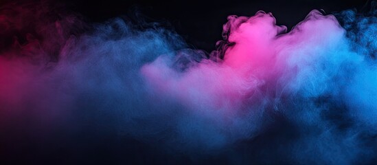 Leinwandbilder - Blue and pink vapor on a black background Copyspace