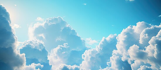 Aufkleber - Clear skies and beautiful clouds. with copy space image. Place for adding text or design