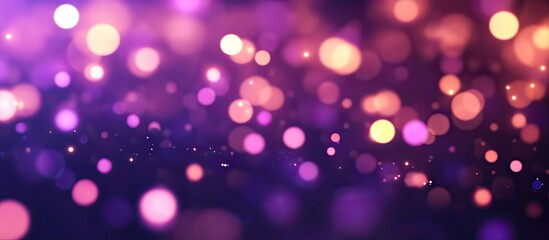 Aufkleber - Blurred dots create an abstract bokeh background featuring white against a dark purple backdrop. with copy space image. Place for adding text or design