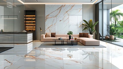 Light blush pink marble with intricate white and gold veins, highlighted by cool blue lighting for a modern and elegant look. --ar 16:9 --v 6.0 --s 250 --style raw