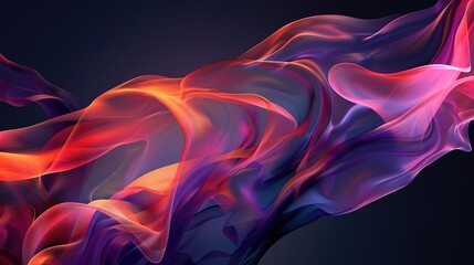 Poster - Colorful abstract swirls flowing gracefully against a dark background, creating a mesmerizing visual display