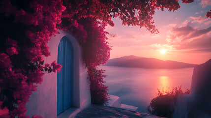 Wall Mural - Beautiful wallpaper of Santorini Greece