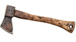 © Jean Isard - Old carpentry axe with a wooden handle on a white background