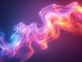 Poster - A vibrant flow of colorful light waves creates an ethereal atmosphere, perfect for artistic backgrounds and modern designs.