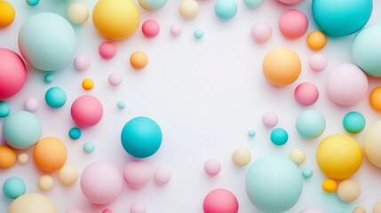 Wall Mural - a colorful array of round balls in various colors. concept of playfulness and fun, as the balls are 