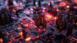 © Faishal - Neon-lit circuit boards creating a cityscape