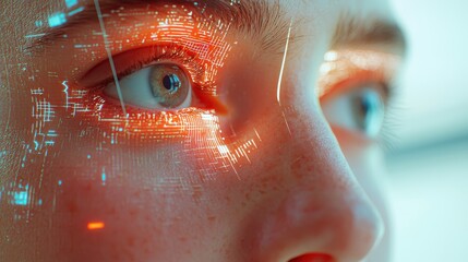 Poster - Facial Recognition Technology for Enhanced Security, exploring the significance of biometric authentication in safeguarding personal data and ensuring robust data protection.