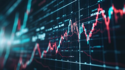 Leinwandbilder - A detailed view of a stock chart on a digital dashboard, representing sophisticated financial tools and analysis.