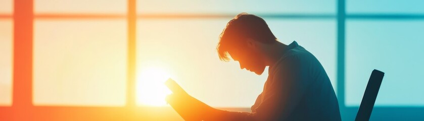 In Shock: Traumatized Person Reading Glowing Injury Report in Cold Hospital Room