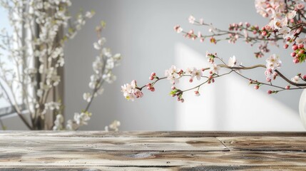 Sticker - Background table for decoration and kitchen interior, blank space for spring