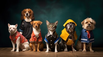 Five Adorable Pets Dressed in Clothes