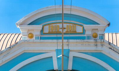 Wall Mural - old French colonial building in Vientiane, Laos