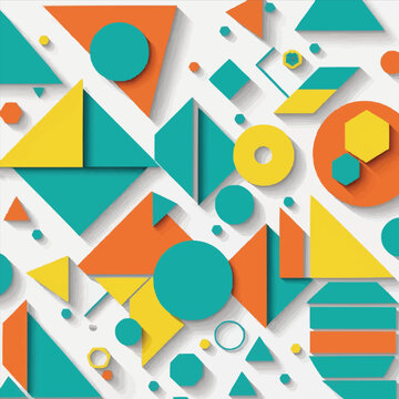 Abstract background with colorful geometric shapes and minimalistic design