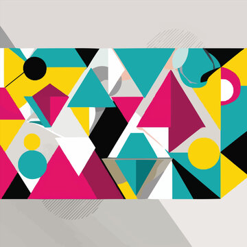 Abstract background with colorful geometric shapes and minimalistic design
