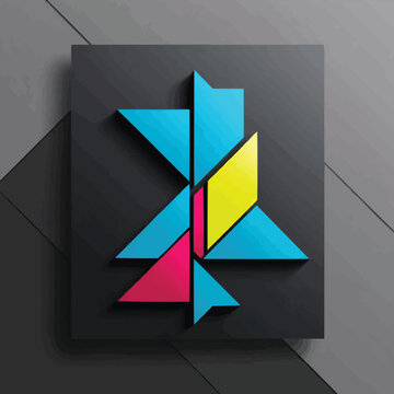 Abstract background with colorful geometric shapes and minimalistic design