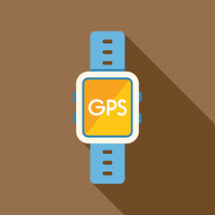 Poster - Smart watch showing gps application icon on screen on brown background