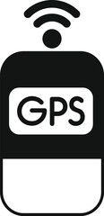 Poster - Black and white icon of a mobile gps device sending a location signal