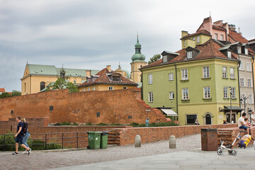 old town stree in Warsaw, Poland