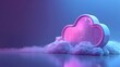 © Tackey - 3D illustration of cloud computing server data storage in a neon purple and blue environment, representing futuristic technology and innovation.
