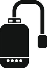 Poster - Black glyph icon for a portable ssd drive connecting to a computer via usb cable