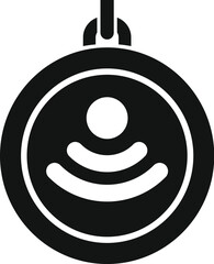 Poster - Round sensor icon showing wifi signal for people presence detection in solid design