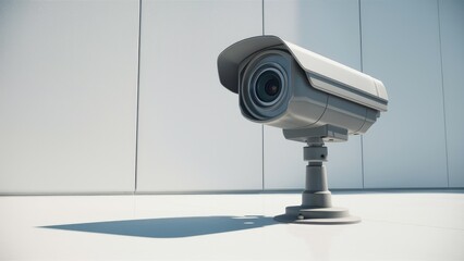 Poster - 3D Illustration of Isolated Security Camera on White Background