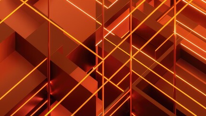 Poster - Modern Orange Geometric Grid Background  Minimalist Design with Subtle Diagonal Lines Ideal for Presentations Digital Projects Web Design and Creative Graphics HighResolution and Ve