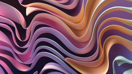 Poster - Trendy 3D Abstract Animation Featuring Smooth Wavy Patterns Colorful Liquid Design with Fluid Gradients and Beautiful Textures