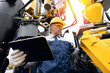 © Parilov - Industry operator use computer tablet for control drilling rig for exploration of minerals for oil, gas and artisan water